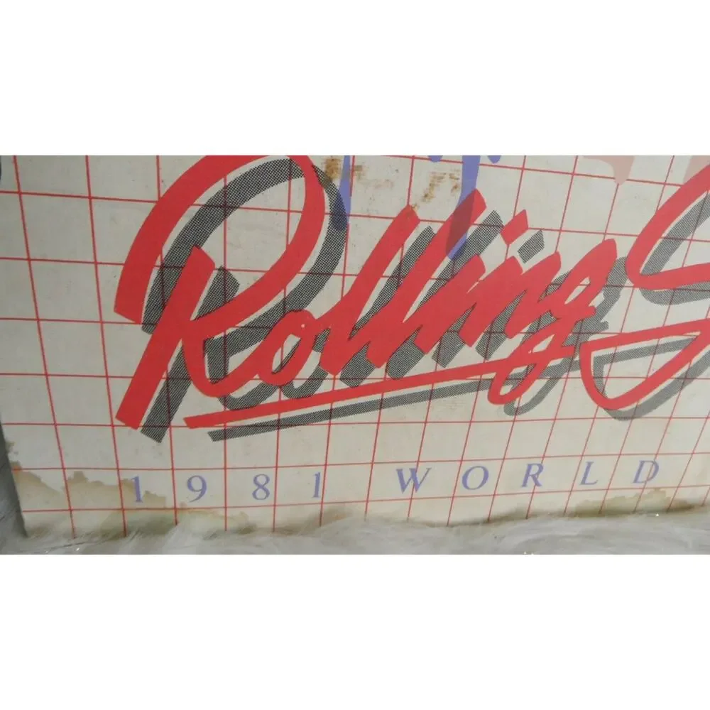Rolling Stones 1981 World Tour Poster Mick Jagger Michelle Arts 1982 AS IS 24x36